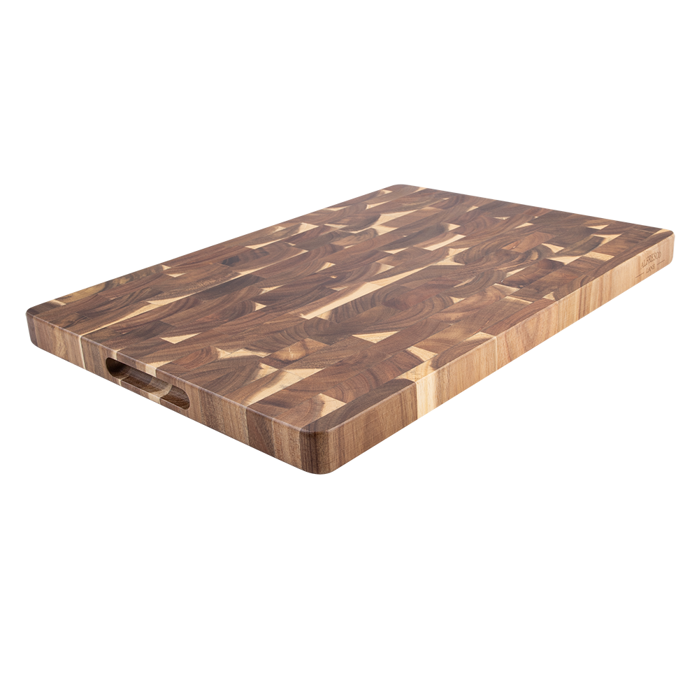 Acacia Wood End Grain Cutting Board 50x35cm - in use