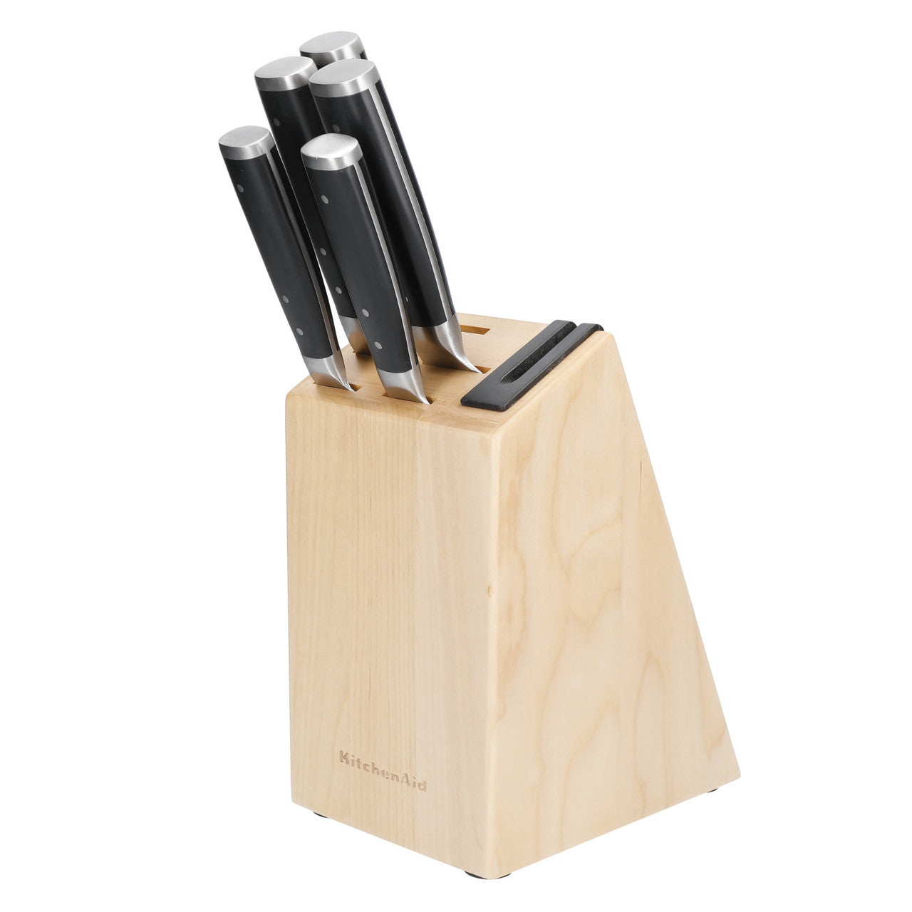 KitchenAid 5-Piece Knife Set + Block – High-Carbon Japanese Steel Cutlery Set