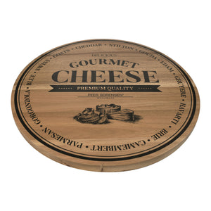 Peer Sorensen Round Cheese Board - engraved gourmet cheese motif