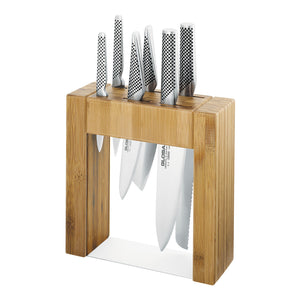 Global Ikasu 7-Piece Knife Block Set Bamboo Block - Japanese kitchen knives