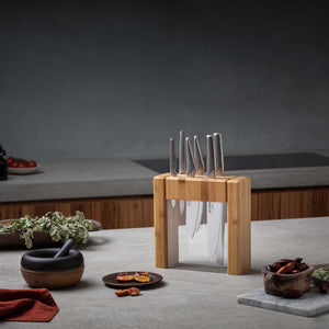 Global Ikasu Knife Block Set side view - Japanese cutlery storage
