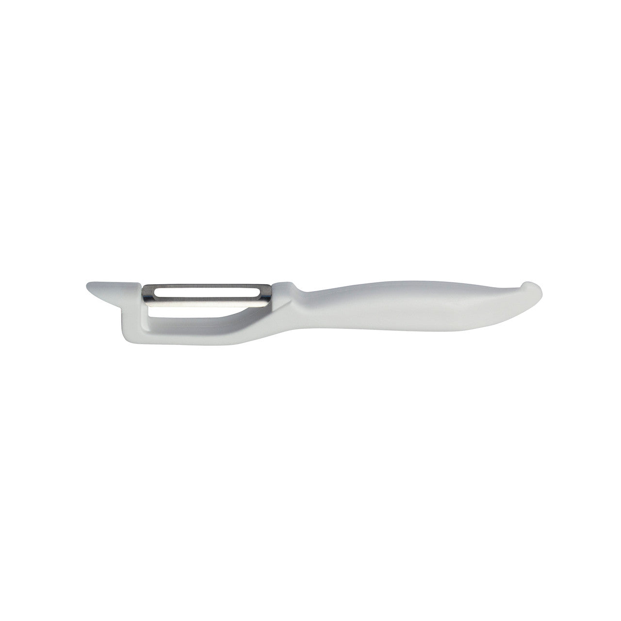Cuisena Comfort Swivel Peeler White - stainless steel vegetable peeler with de-eyer