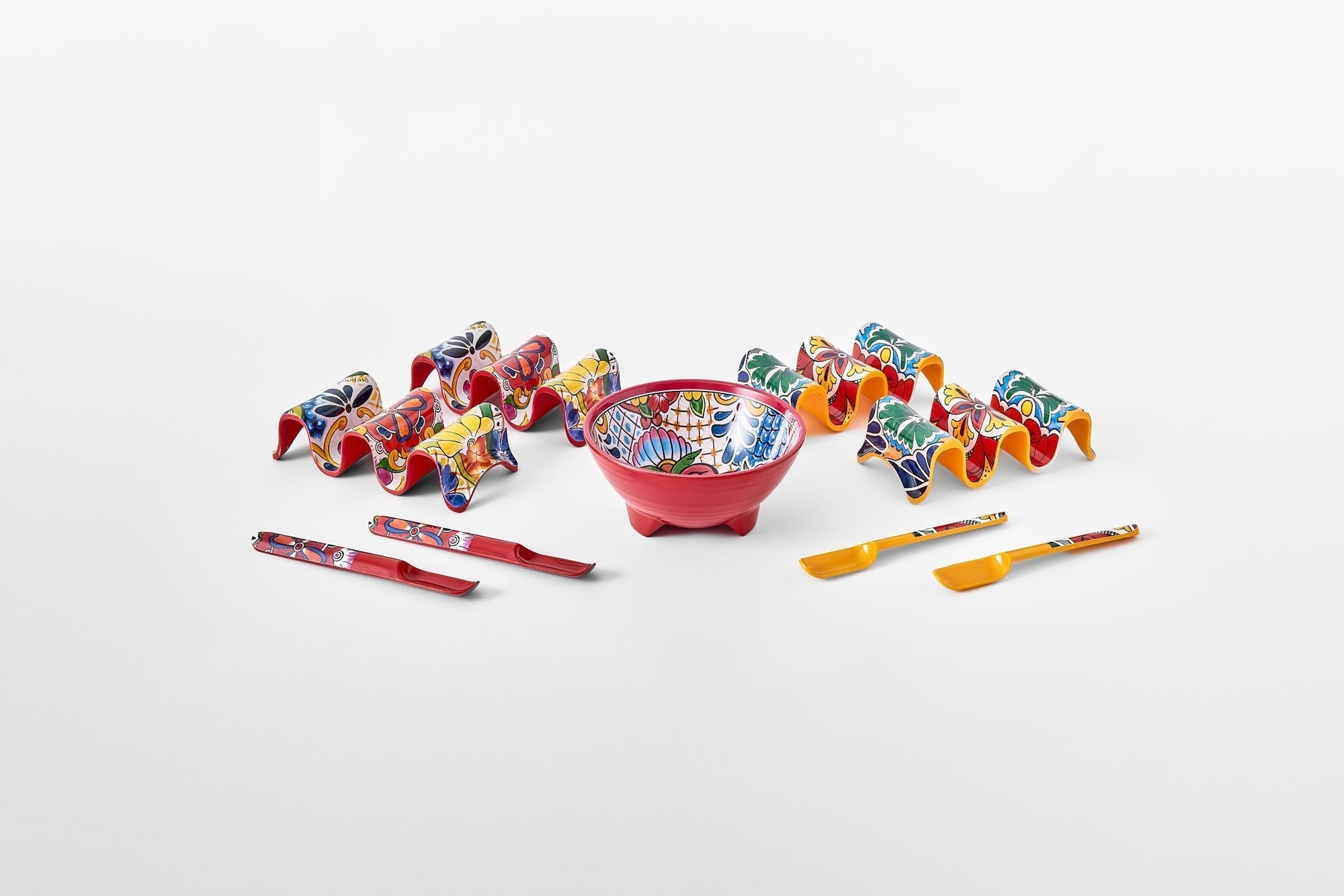 White Magic Prepara Taco Gift Set - taco holders and spoons detail