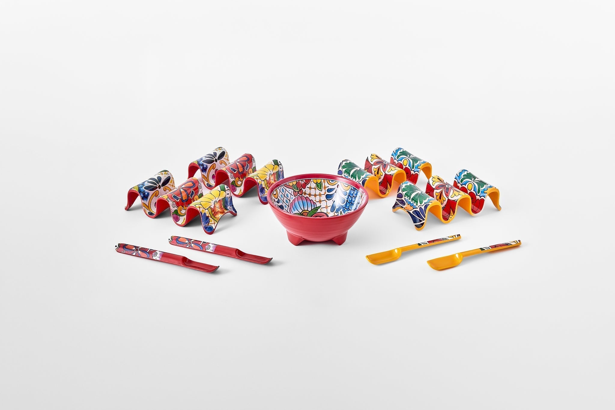 White Magic Prepara Taco Gift Set - taco holders and spoons detail