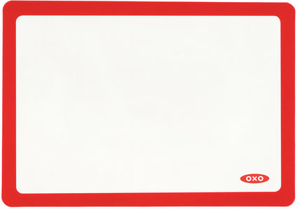 OXO silicone baking mat texture close up — food safe heat resistant surface