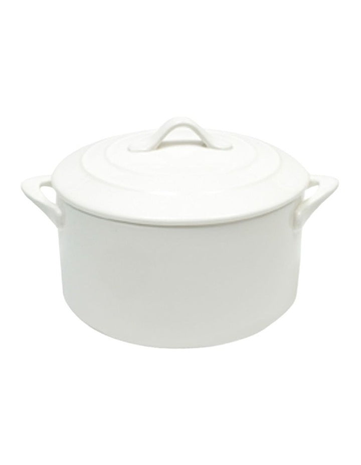 Maxwell & Williams Basics Oven Chef Round Casserole 1.3L White Porcelain