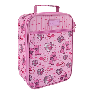 Sachi Style 225 Insulated Junior Lunch Bag - Rhinestone Rodeo - pink with cowboy boots, hats and disco hearts