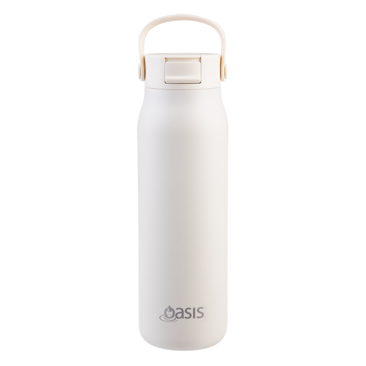 Oasis Ceramic Lined Stainless Steel Double Wall Insulated ‘Sorrento’ Sipper Bottle 900mL — Alabaster