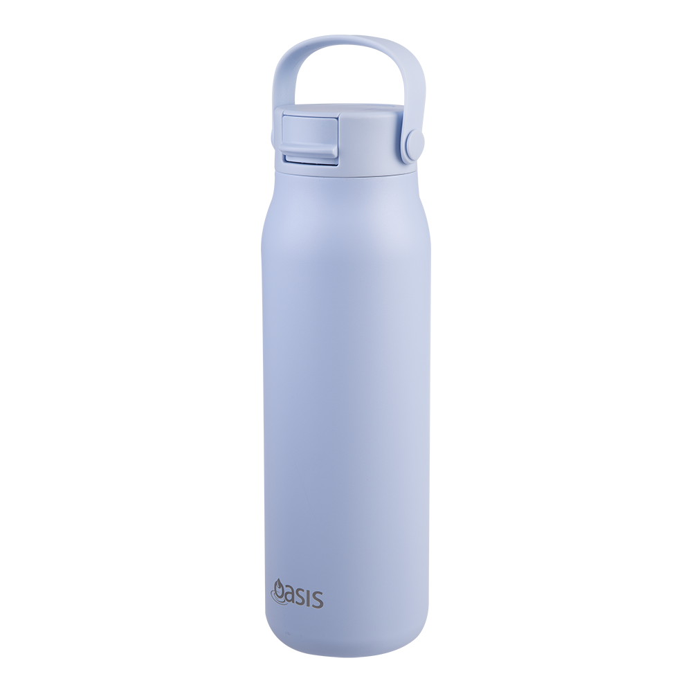 Oasis Ceramic Lined Stainless Steel Double Wall Insulated ‘Sorrento’ Sipper Bottle 900mL — Periwinkle — View 2