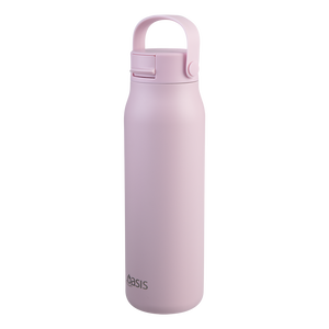 Oasis Ceramic Lined Stainless Steel Double Wall Insulated ‘Sorrento’ Sipper Bottle 900mL — Pink Lemonade — View 2