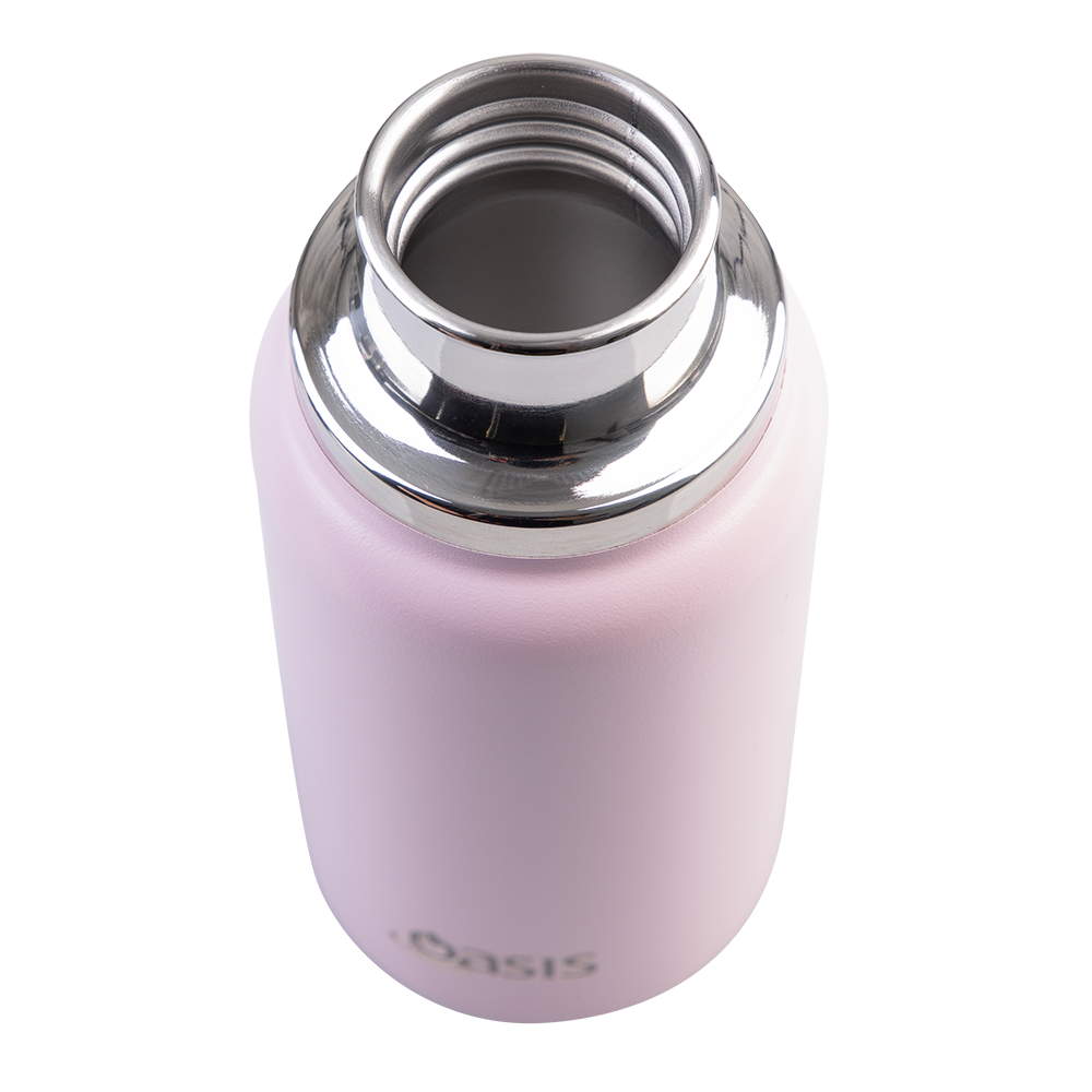 Oasis Insulated Mini Drink Bottle 200ml Pink Lemonade wide stainless steel opening