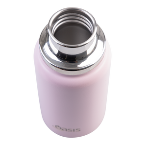 Oasis Insulated Mini Drink Bottle 200ml Pink Lemonade wide stainless steel opening
