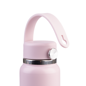 Oasis Insulated Mini Drink Bottle 200ml Pink Lemonade lid and strap detail