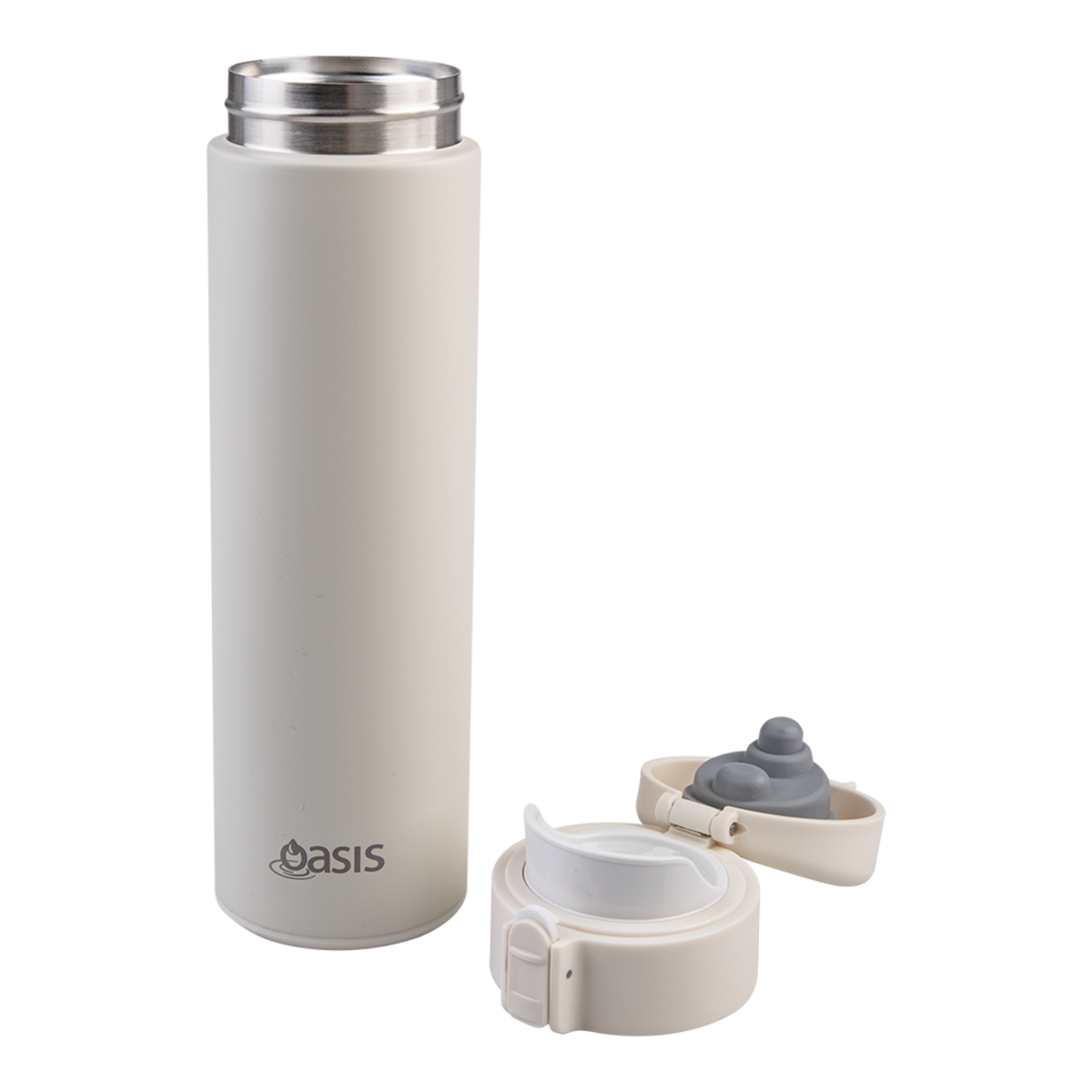 OASIS Stainless Steel Double Wall Insulated Flip-Top Flask (Alabaster)