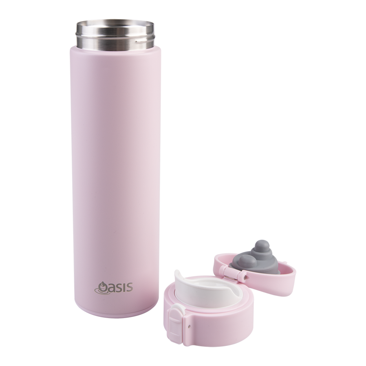 OASIS Stainless Steel Double Wall Insulated Flip-Top Flask (Pink Lemonade)