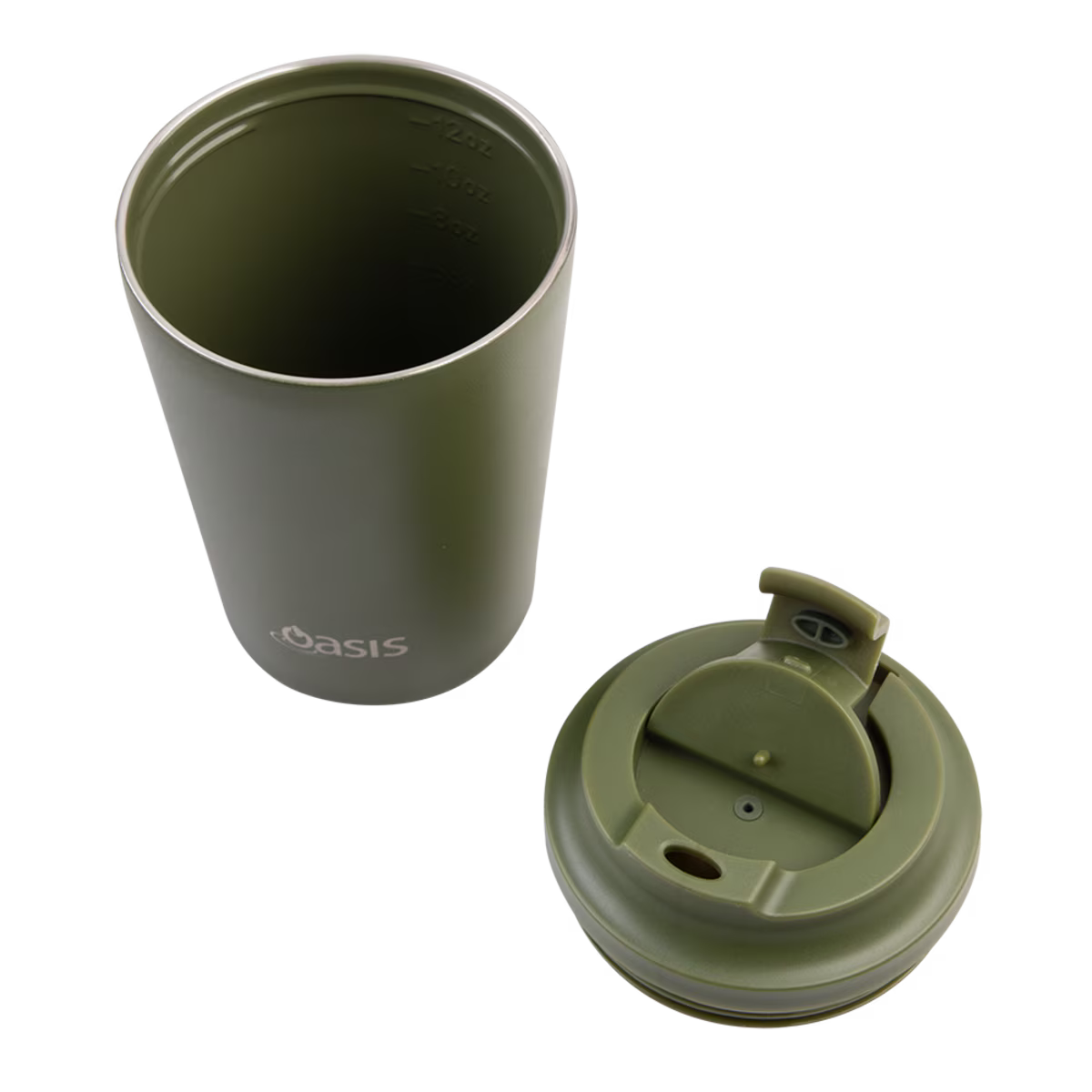Ceramic Lined Insulated Coffee Cup 360ml - Forest Green