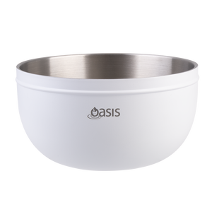 Oasis Stainless Steel Double Wall Insulated Wine Chiller Sleeve — White