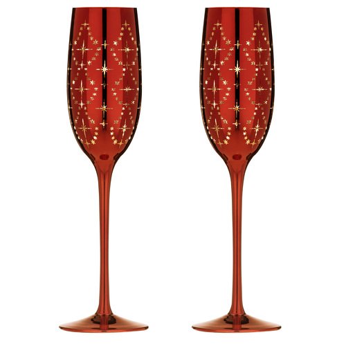 Celeste Red 2pk Champagne Glass
