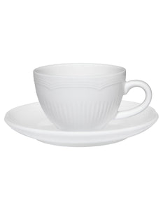 Rococo Demi Cup and Saucer 90ml - Maxwell & Williams porcelain, embossed pattern