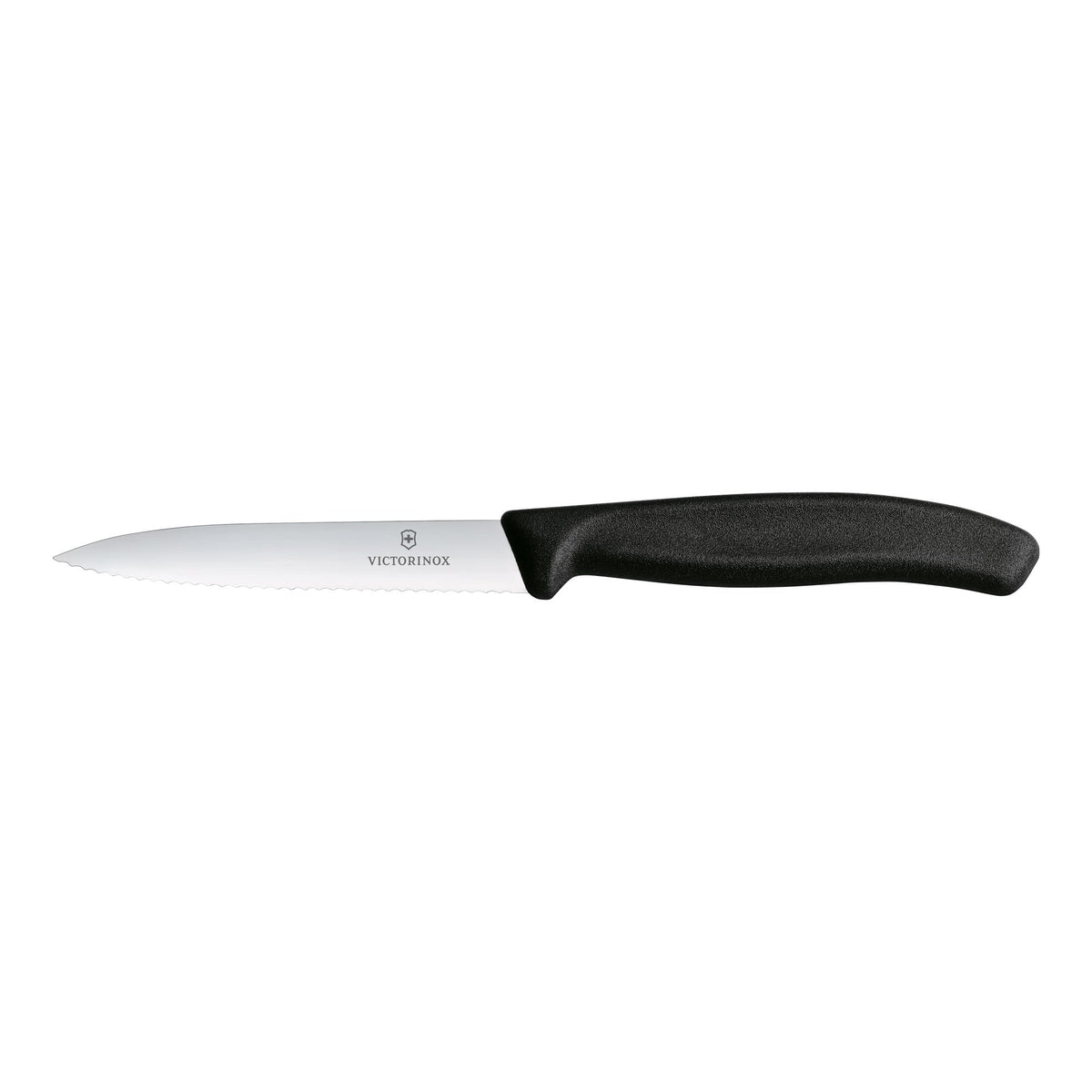 Victorinox Swiss Classic Paring Knife Pointed Wavy Black 10cm - kitchen paring knife