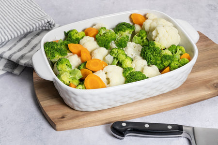 Cuisena Ceramic Baking Dish 28cm White lifestyle - on dining table