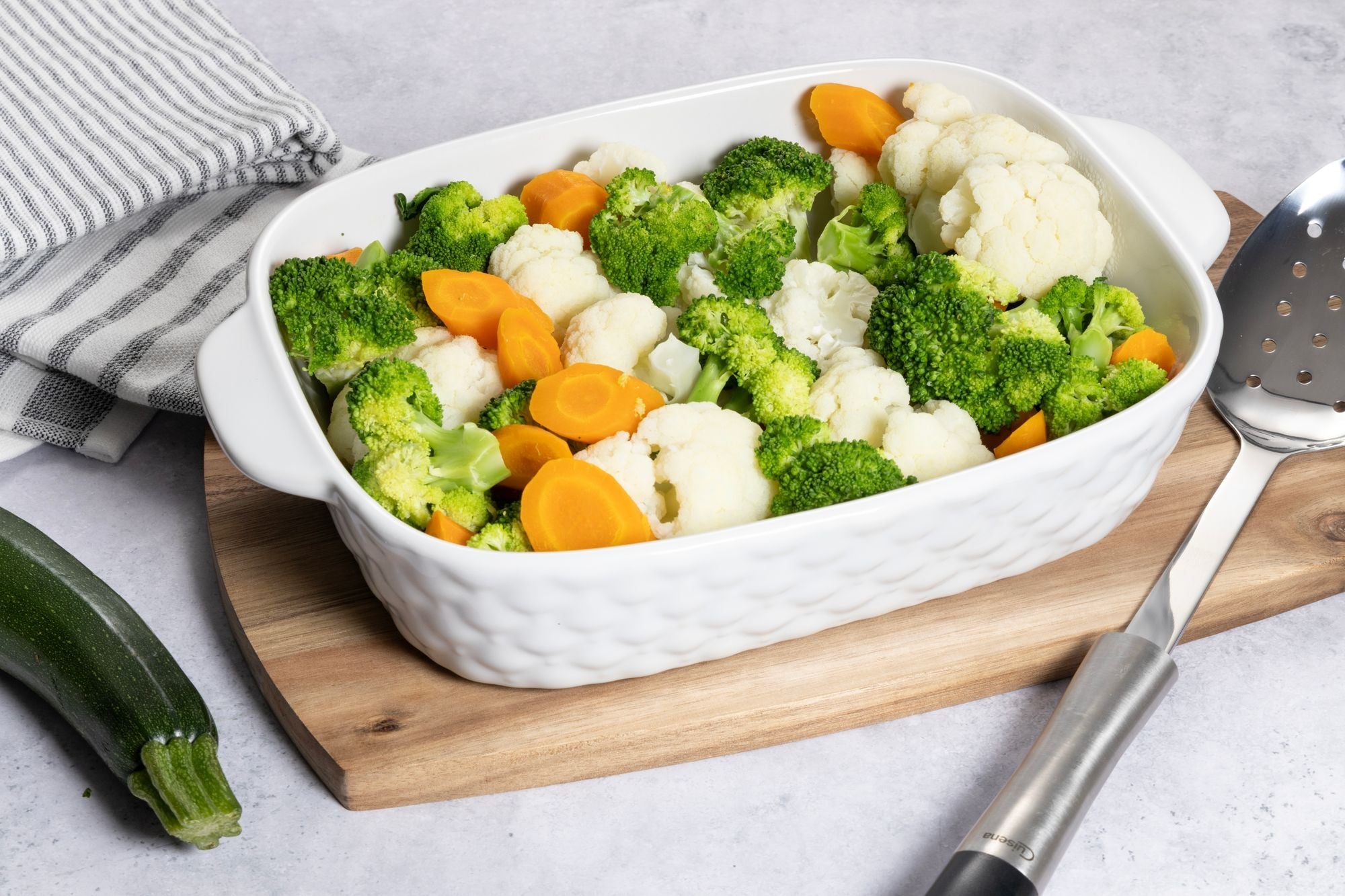 Cuisena Ceramic Baking Dish 28cm White lifestyle - lasagne in oven