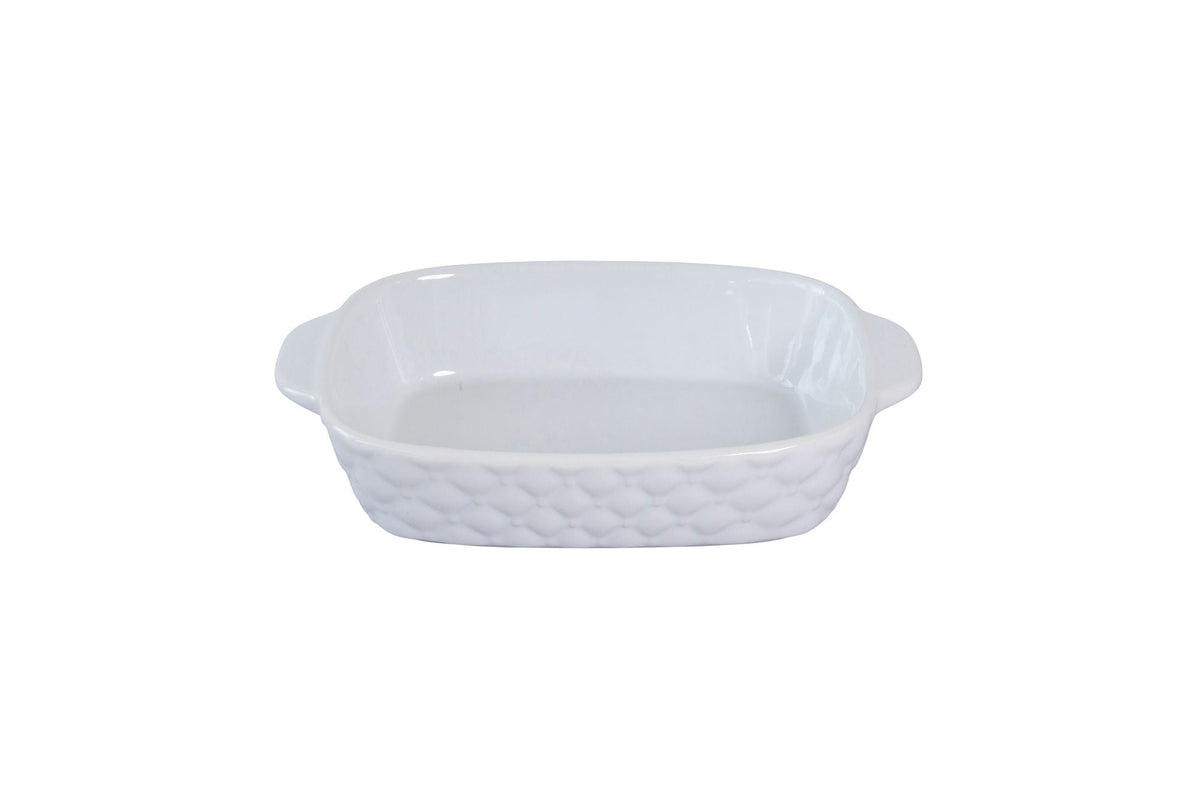 Cuisena Ceramic Baking Dish 20cm White - oven to table bakeware