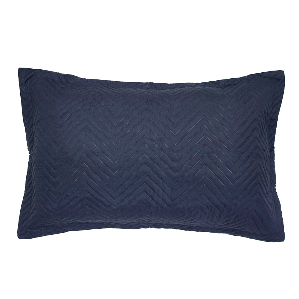 Bambury Herringbone Embossed Coverlet Set Navy Queen King
