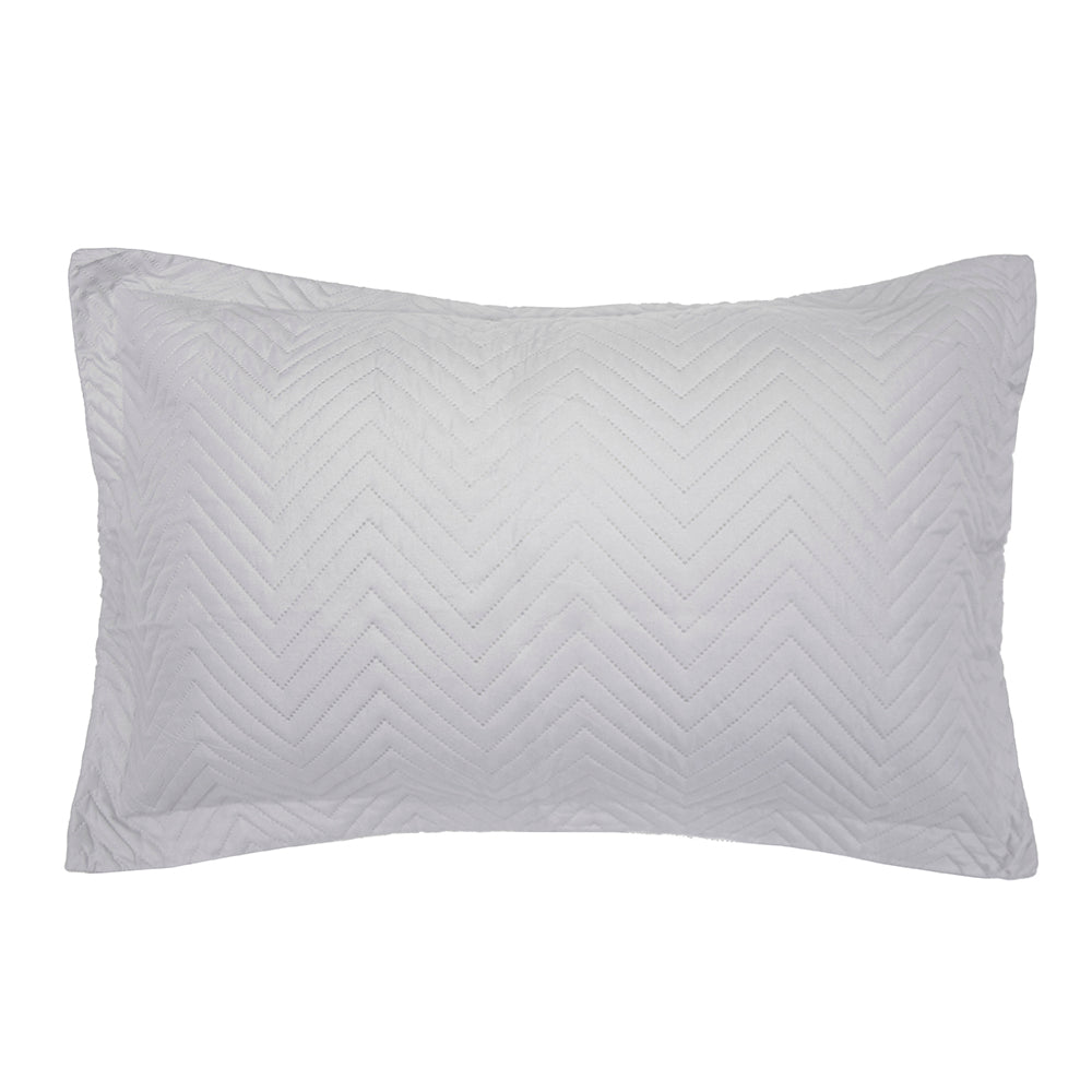 Bambury Herringbone Embossed Coverlet Set Silver Queen King