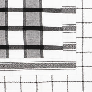 Bambury Preston Tea Towel Set of 3 Black close-up detail - tea towel set