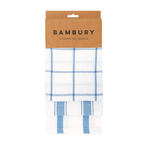 Bambury Preston Tea Towel Set of 3 Blue - tea towel set