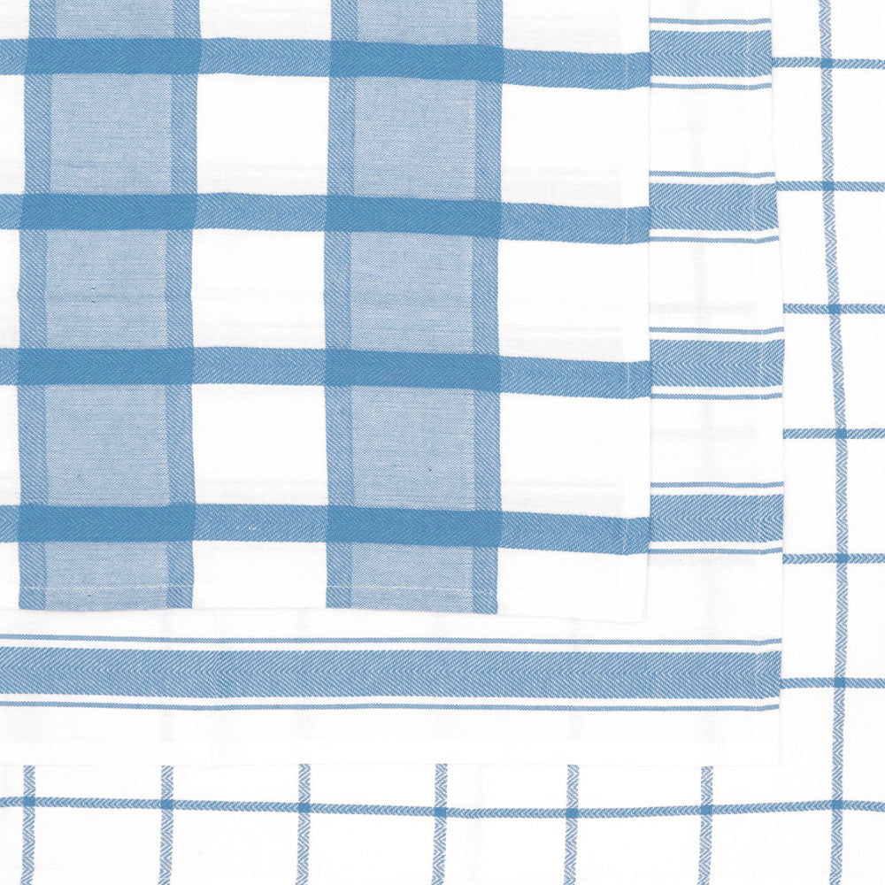Bambury Preston Tea Towel Set of 3 Blue close-up detail - tea towel set