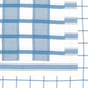 Bambury Preston Tea Towel Set of 3 Blue close-up detail - tea towel set