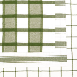 Bambury Preston Tea Towel Set of 3 Olive close-up detail - tea towel set