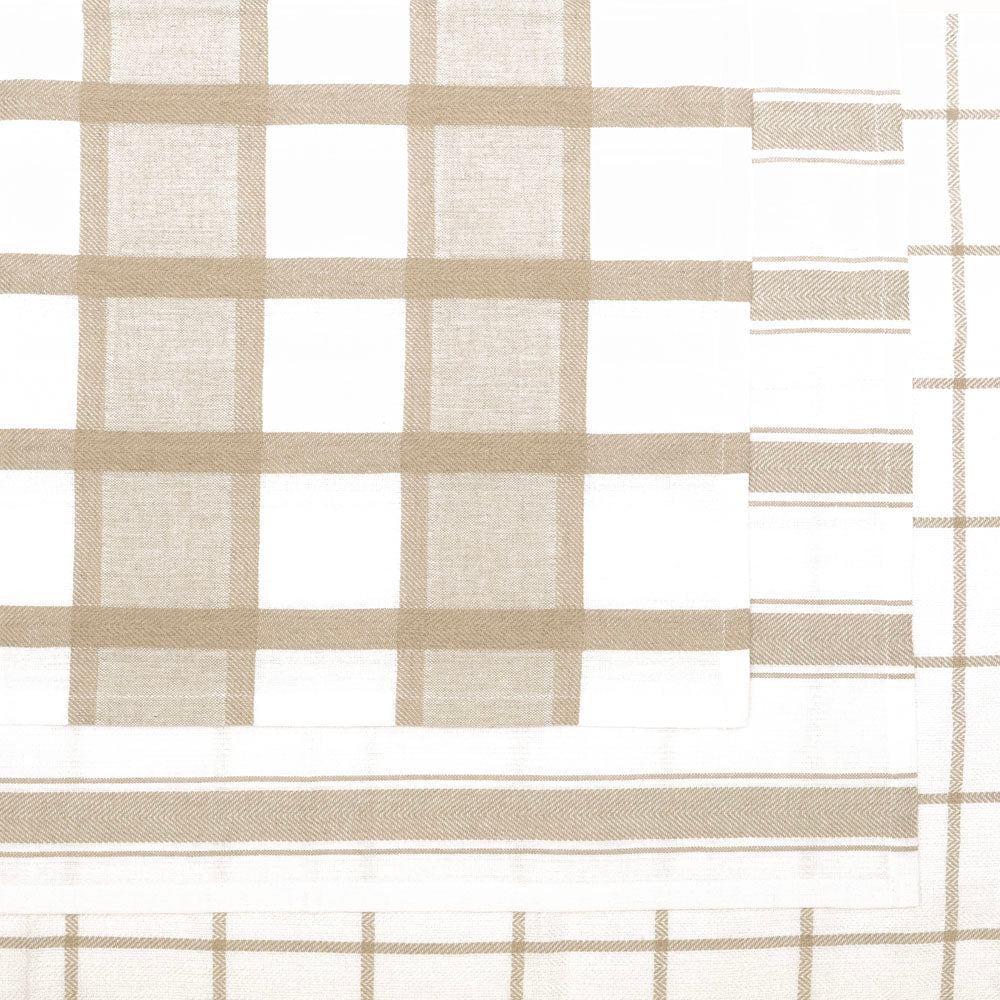 Bambury Preston Tea Towel Set of 3 Pebble close-up detail - tea towel set