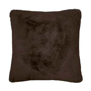Bambury Frida Faux Fur Cushion Chocolate - plush square cushion