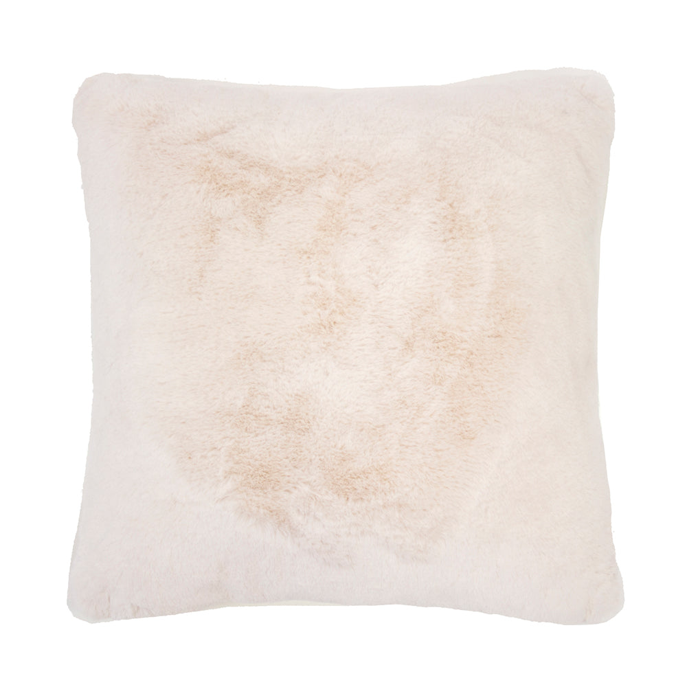 Bambury Frida Faux Fur Cushion Snow - plush square cushion