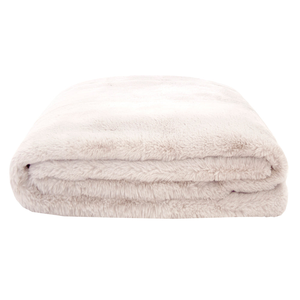 Bambury Frida Throw 150x200cm Snow - faux fur throw blanket product shot
