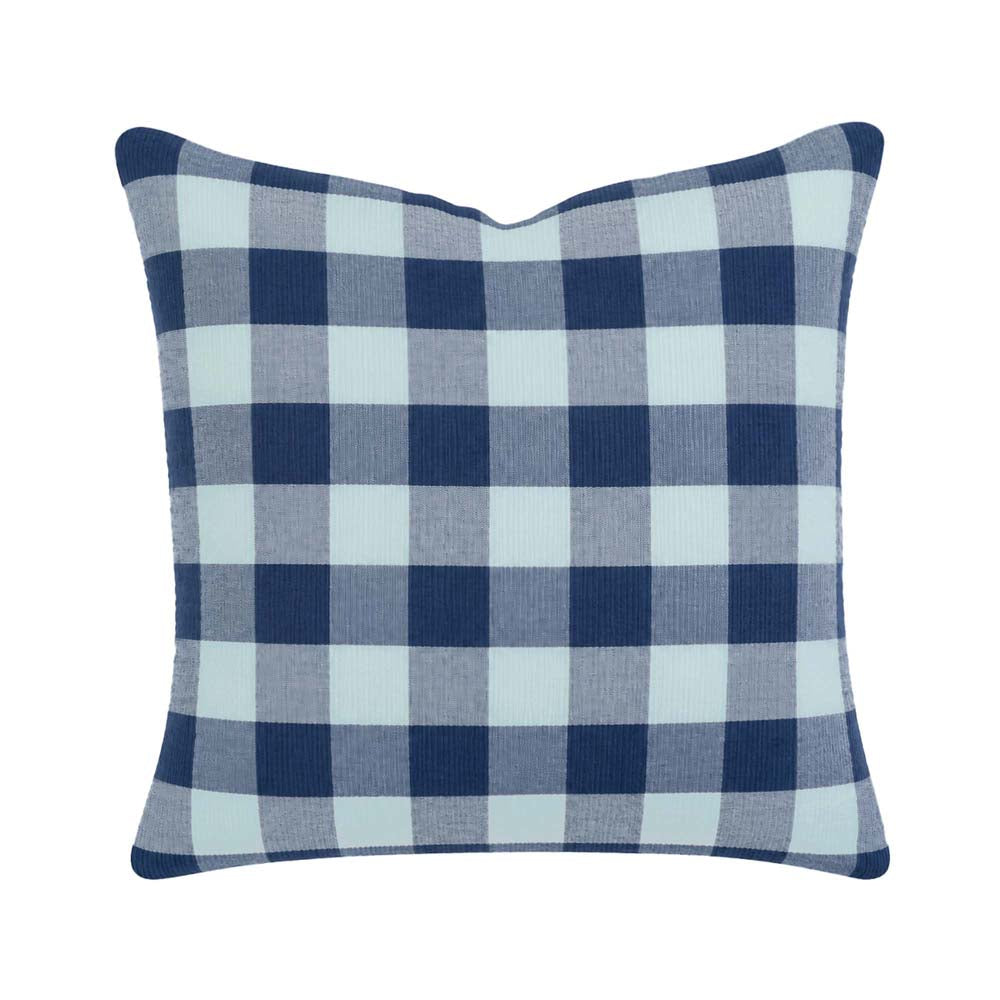 Bambury Willow Gingham Square Cushion Blue - gingham cushion
