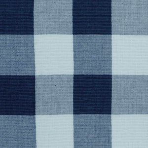 Bambury Willow Gingham Cotton Throw Blue close-up detail - cotton throw