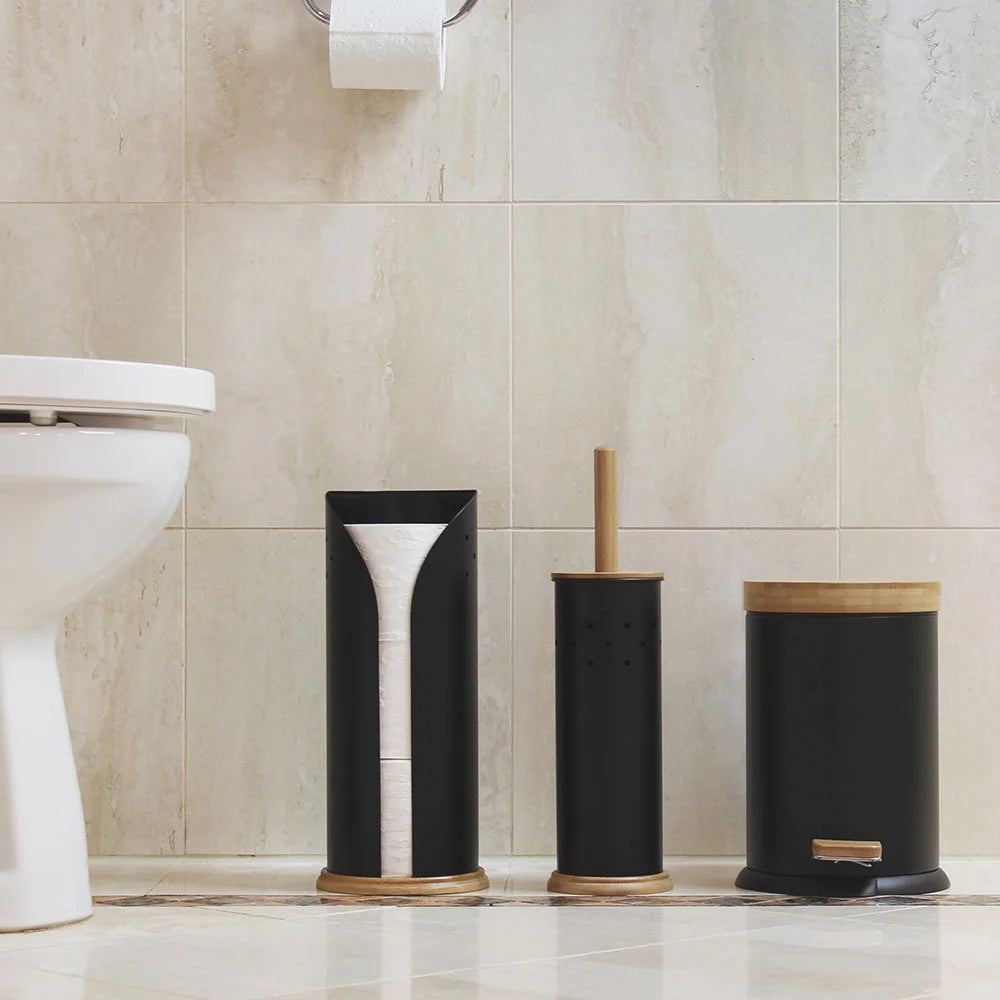 3-in-1 Bathroom Set Black – White Magic Eco Basics