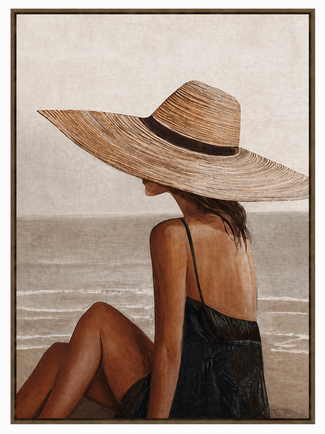 Brimmed Elegance Side Framed Canvas Print 75x100cm – Contemporary Wall Art