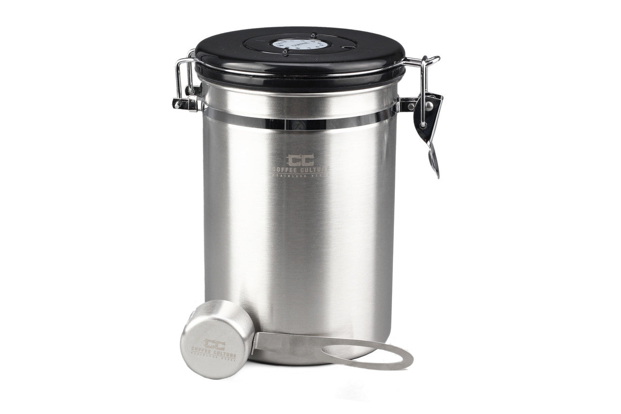 Large Stainless Steel Coffee Canister - Coffee Culture