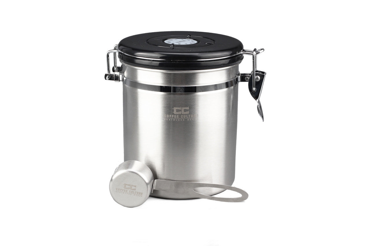 Medium Stainless Steel Coffee Canister - Coffee Culture