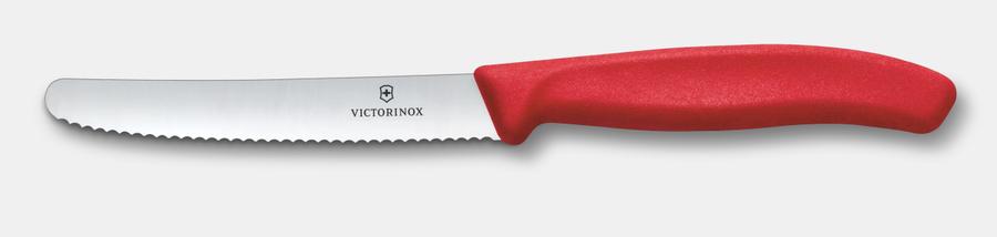 Victorinox Swiss Classic Tomato Steak Knife 11cm Red - wavy edge kitchen knife