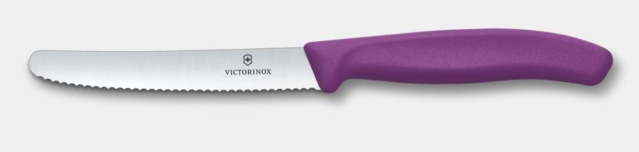 Victorinox Swiss Classic Tomato Steak Knife 11cm Purple - wavy edge kitchen knife