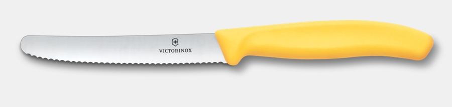 Victorinox Swiss Classic Tomato Steak Knife 11cm Yellow - wavy edge kitchen knife