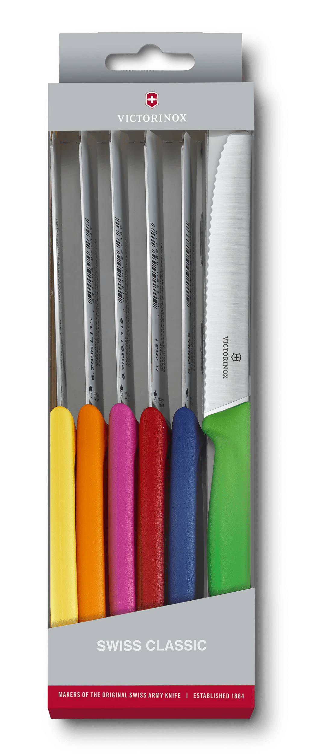 Victorinox Swiss Classic tomato knife set multicolour — serrated wavy edge kitchen knives