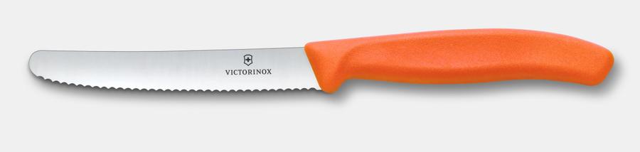 Victorinox Swiss Classic Tomato Steak Knife 11cm Orange - wavy edge kitchen knife