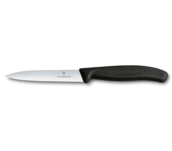 Vict- Paring Knife Pointed Wavy - Black 10cm